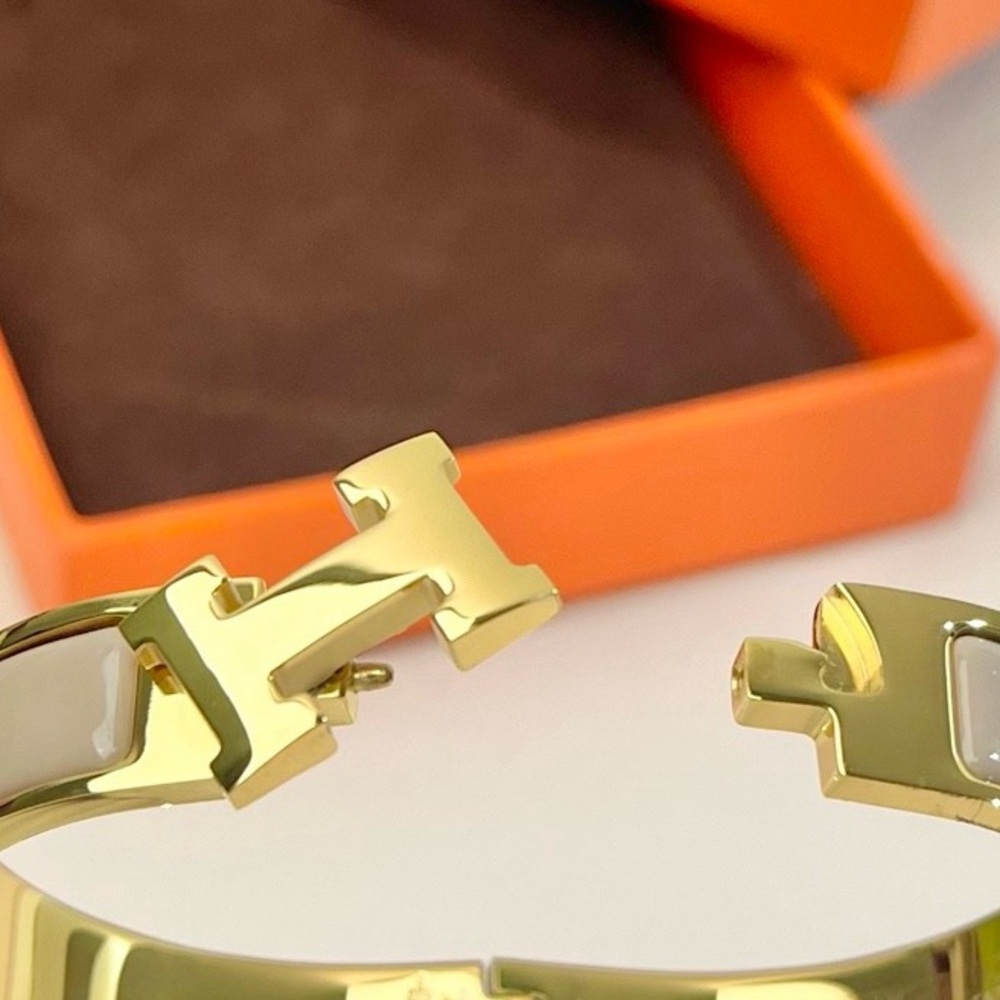 New Clic H Bracelet gold plated stainless steel in various enamel colors - Picture 9 of 12